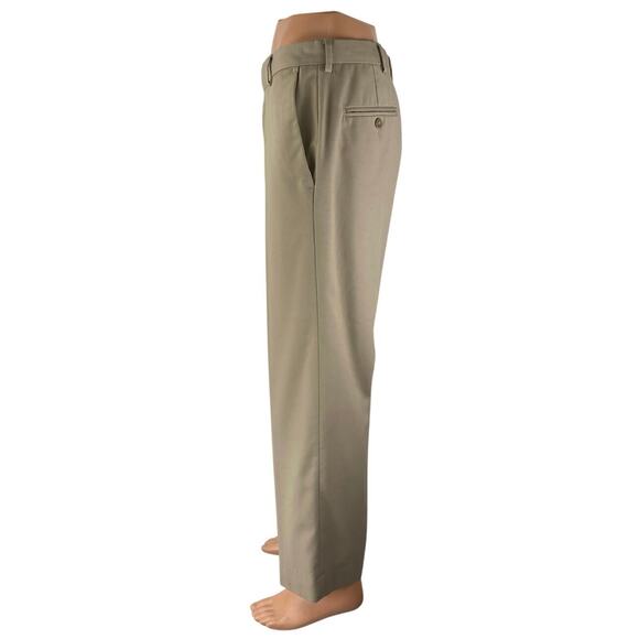 Kenneth Cole Men's Brown Pleated Straight Chino Khaki Trousers Dress Pants 33x32 - Picture 2 of 5